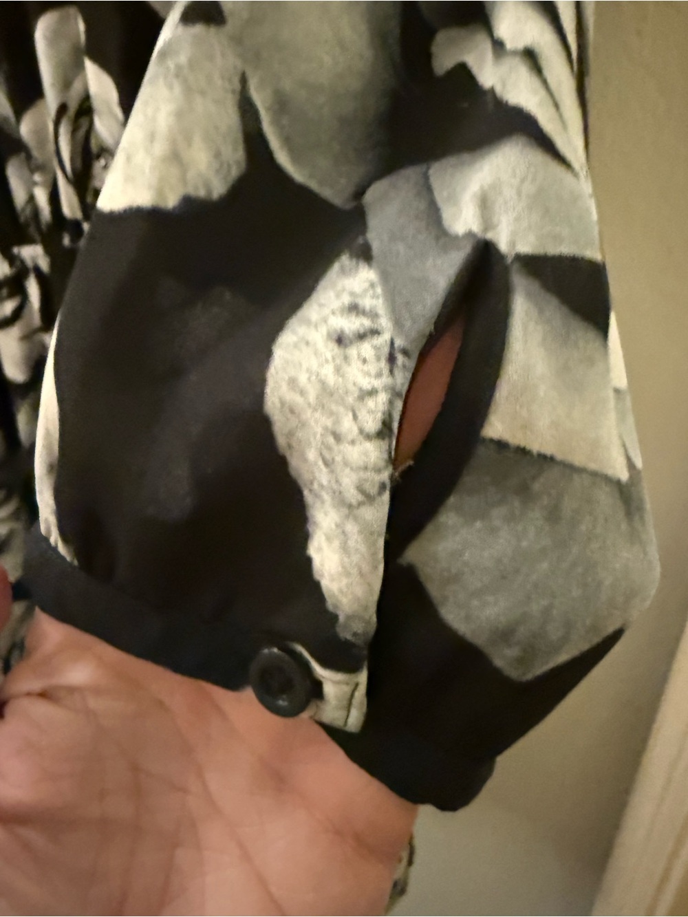 Forever 21 Black Dress with White Rose Print - Picture 4 of 5